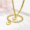 Heart Stainless Steel Pendant Necklaces & Charm Bracelets Sets FS-WG8EF15-02-1