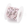 304 Stainless Steel & Dyed Shell Handmade Oval Beads Chain CHS-H028-05P-01-3