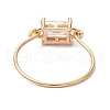 Mother's Day Rings Transparent Glass Finger Rings RJEW-JR00869-01-4
