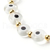 Handmade Evil Eye Lampwork Beads Stretch Bracelet BJEW-JB06864-01-4