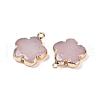 Natural Rose Quartz Pendants G-P566-01G-10-2