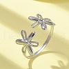 304 Stainless Steel Open Cuff Ring for Women RJEW-M025-05P-1