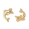 Brass Micro Pave Clear Cubic Zirconia Charms KK-B137-01G-2