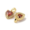 Brass Micro Pave Cubic Zirconia Pendents KK-R210-20G-2