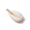 Natural Cowrie Shell Pendants PALLOY-JF03712-03-4