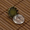 12x5~6mm Dome Transparent Glass Cabochons and Antique Bronze Brass Ear Stud Findings for DIY Stud Earrings DIY-X0180-AB-NF-3
