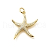 Brass Micro Pave Clear Cubic Zirconia Pendants KK-Q040-01I-G-1