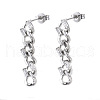Brass Micro Pave Clear Cubic Zirconia Dangle Stud Earrings EJEW-N011-12P-NF-3