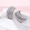 Brass Stripe C-Shaped Stud Earrings EJEW-R025-35P-3
