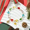 Transparent Glass Butterfly & Imitation Pearl Beaded Stretch Bracelets BJEW-JB10727-2