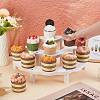3-Tier Semi-Circle Wood Cupcake Display Risers ODIS-WH0030-89-3