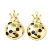 Rack Plating Brass Micro Pave Cubic Zirconia Pendants X-KK-A205-01G-02-1