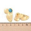Flower 304 Stainless Steel Synthetic Turquoise Stud Earrings for Women EJEW-U046-16G-5