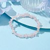 Natural Rose Quartz Chips Beaded Stretch Bracelets for Women BJEW-JB10046-01-2