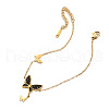 Butterfly 304 Stainless Steel Pendant Necklaces & Stud Dangle Earring & Link Bracelets Sets FS-WGC1C4E-01-5