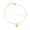 Ion Plating(IP) Initial Letter 304 Stainless Steel Pendant Necklaces NJEW-R265-05G-U-2