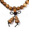4-Loop Wrap Style Buddhist Jewelry WOOD-N010-021-2