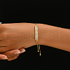 Brass Micro Pave Clear Cubic Zirconia Slider Bracelets ZW5320-4