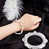 Olycraft Word Sister Synthetic Howlite & Brass Beaded Stretch Bracelet BJEW-OC0001-14-3