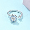 Rotatable Open Ring with Cubic Zirconia RJEW-Q776-02P-01-2