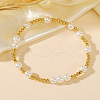 Bohemian Style Brass & Imitation Pearl Stretch Bracelets for Women YM3470-2
