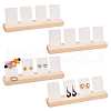 4Pcs Wooden Jewelry Display Card Stands ODIS-WH0027-046-1