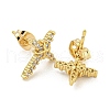 Brass Micro Pave Cubic Zirconia Ear Studs EJEW-P261-25B-G-2