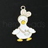 Light Gold Tone Alloy Enamel Pendants ENAM-C013-01D-2