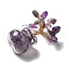 Mother's Day Natural Amethyst Chips Tree Decorations DJEW-Z007-02G-3