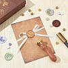 Brass Wax Seal Stamp with Wood Handle AJEW-WH0412-0034-4