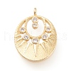 Brass Micro Pave Clear Cubic Zirconia Pendants ZIRC-L097-014G-1