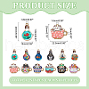 HOBBIESAY 48Pcs 12 Style  Alloy Enamel Pendants ENAM-HY0001-14-2