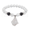 Natural Quartz Crystal Beaded Stretch Bracelets BJEW-JB10070-05-1