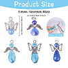 60Pcs 5 Styles Tibetan Style Alloy Butterfly Bead & ABS Plastic Pearl & Glass Pendants PALLOY-CA00016-2