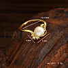 925 Sterling Silver Pave Cubic Zirconia Freshwater Pearl Finger Rings for Women MF0967-3-3