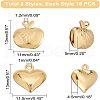 Unicraftale 36Pcs 2 Style 304 Stainless Steel Charms STAS-UN0024-61-5