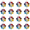 DICOSMETIC 12Pcs 2 Colors 7 Chakra Gemstone Copper Wire Wrapped Pendants G-DC0001-27-1