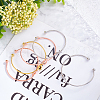 ANATTASOUL 15Pcs 3 Colors Alloy Hollow Heart Open Cuff Bangles Set for Women BJEW-AN0001-57-5