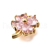 Brass Micro Pave Clear Cubic Zirconia Pendants KK-U065-01B-G-2