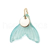 8Pcs 8 Colors Glass Pendants PALLOY-JF03569-3