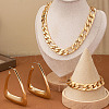 Simple Style Alloy Curb Chain Bracelets & Necklaces & Triangle Stud Earrings Sets for Women FS-WG4F616-01-3