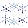 6Pcs 3 Styles Glass Beaded Snowflake Multi-Strand Links PALLOY-SP00003-1