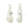 2Pcs Electroplated Natural Quartz Crystal Dyed Copper Wire Wrapped Pendants PALLOY-JF03163-02-1