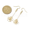 Halloween Spider Brass Dangle Earrings EJEW-JE05859-3