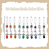 20Pcs 10 Colors Glass & Alloy Angel Brooch JEWB-WR00001-2