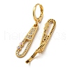 Real 18K Gold Plated Brass Dangle Leverback Earrings EJEW-A033-17G-01-2
