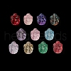 Spray Painted Transparent Glass Beads GLAA-D006-16-2