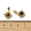 Natural Tiger Eye Sun Charms KK-K398-19G-3