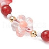 Natural Carnelian Beads Braided Bead Bracelets BJEW-MZ00167-02-3