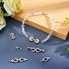 SUPERFINDINGS 6Sets 6 Style Brass Micro Pave Clear Cubic Zirconia Fold Over Clasps KK-FH0003-69-4